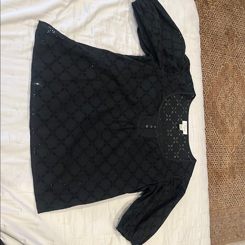 Black Eyelet Blouse